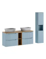 Zestaw mebli łazienkowych z dwiema umywalkami - Arvessi 17X w sklepie Edinos.pl