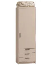 Kaszmirowa szafa jednodrzwiowa z 3 szufladami - Parioni 3X w sklepie Edinos.pl