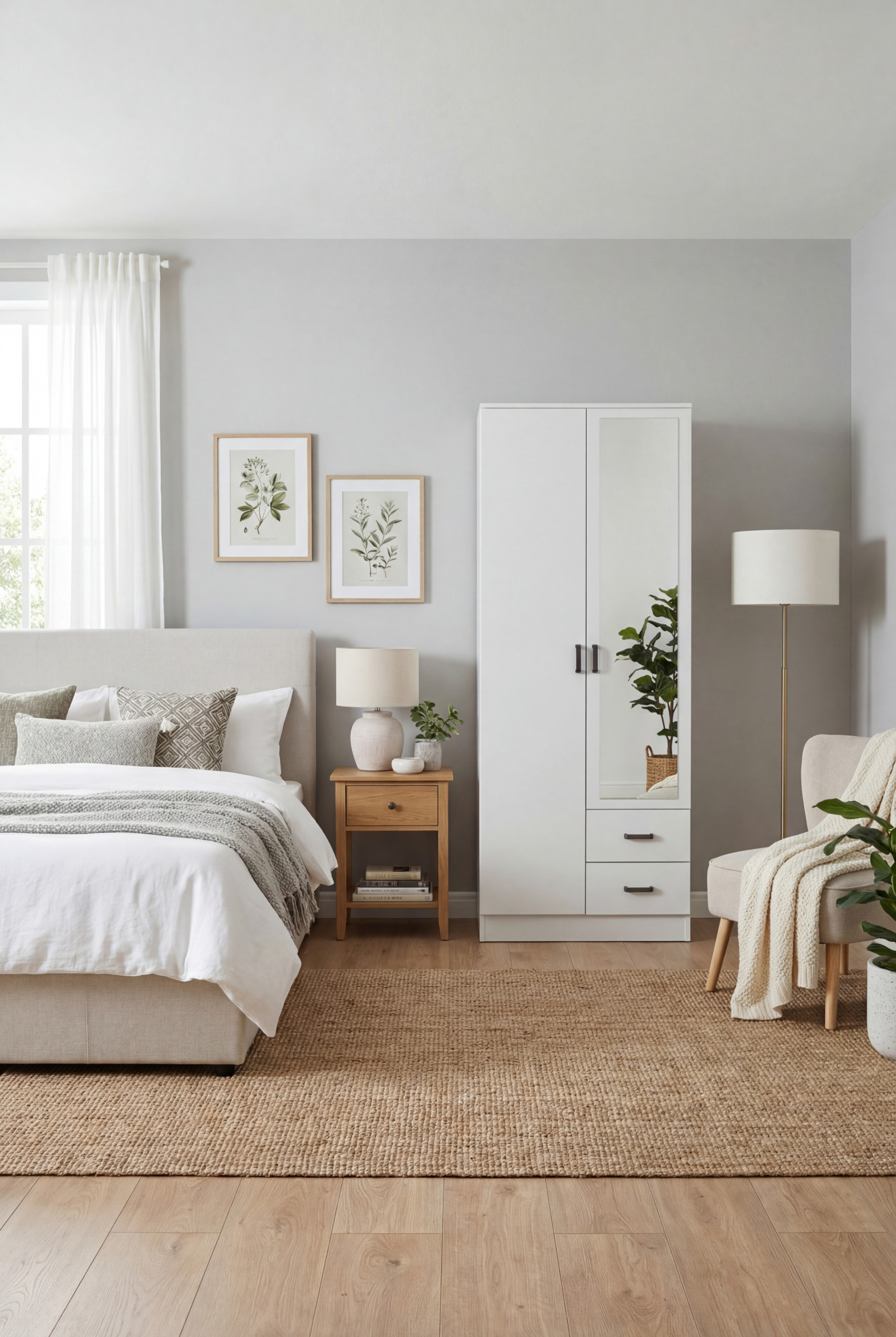 Aranżacja sypialni z wykorzystaniem białej szafy Larimox