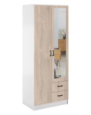 Skandynawska szafa uchylna biały + dąb sonoma  - Larimox w sklepie Edinos.pl
