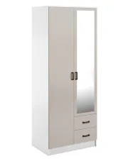 Skandynawska szafa z lustrem biały + kaszmir - Larimox w sklepie Edinos.pl