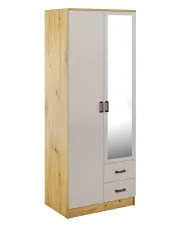 Skandynawska szafa z lustrem dąb artisan + kaszmir - Larimox w sklepie Edinos.pl