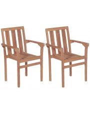 Zestaw drewnianych krzeseł ogrodowych - Kayla w sklepie Edinos.pl