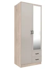 Szafa z lustrem i szufladami dąb sonoma + kaszmir - Larimox w sklepie Edinos.pl
