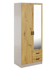 Szafa z lustrem i szufladami kaszmir + dąb artisan - Larimox w sklepie Edinos.pl