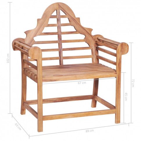 Szczegółowe zdjęcie nr 7 produktu Drewniane krzesło ogrodowe Niclos - brązowe