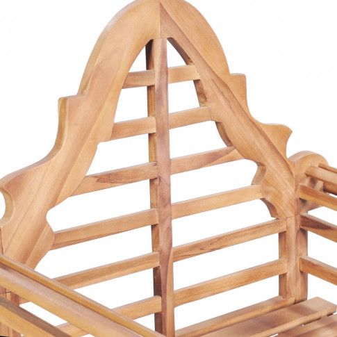 Szczegółowe zdjęcie nr 5 produktu Drewniane krzesło ogrodowe Niclos - brązowe