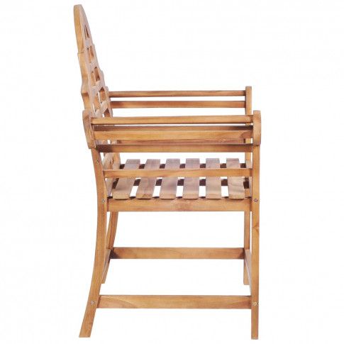 Szczegółowe zdjęcie nr 4 produktu Drewniane krzesło ogrodowe Niclos - brązowe