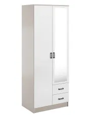 Szafa uchylna z szufladami i lustrem kaszmir + biały - Larimox w sklepie Edinos.pl