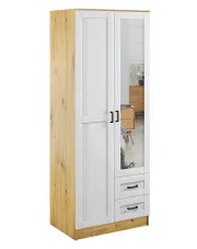 Skandynawska szafa w kolorze dąb artisan + biały - Varino w sklepie Edinos.pl