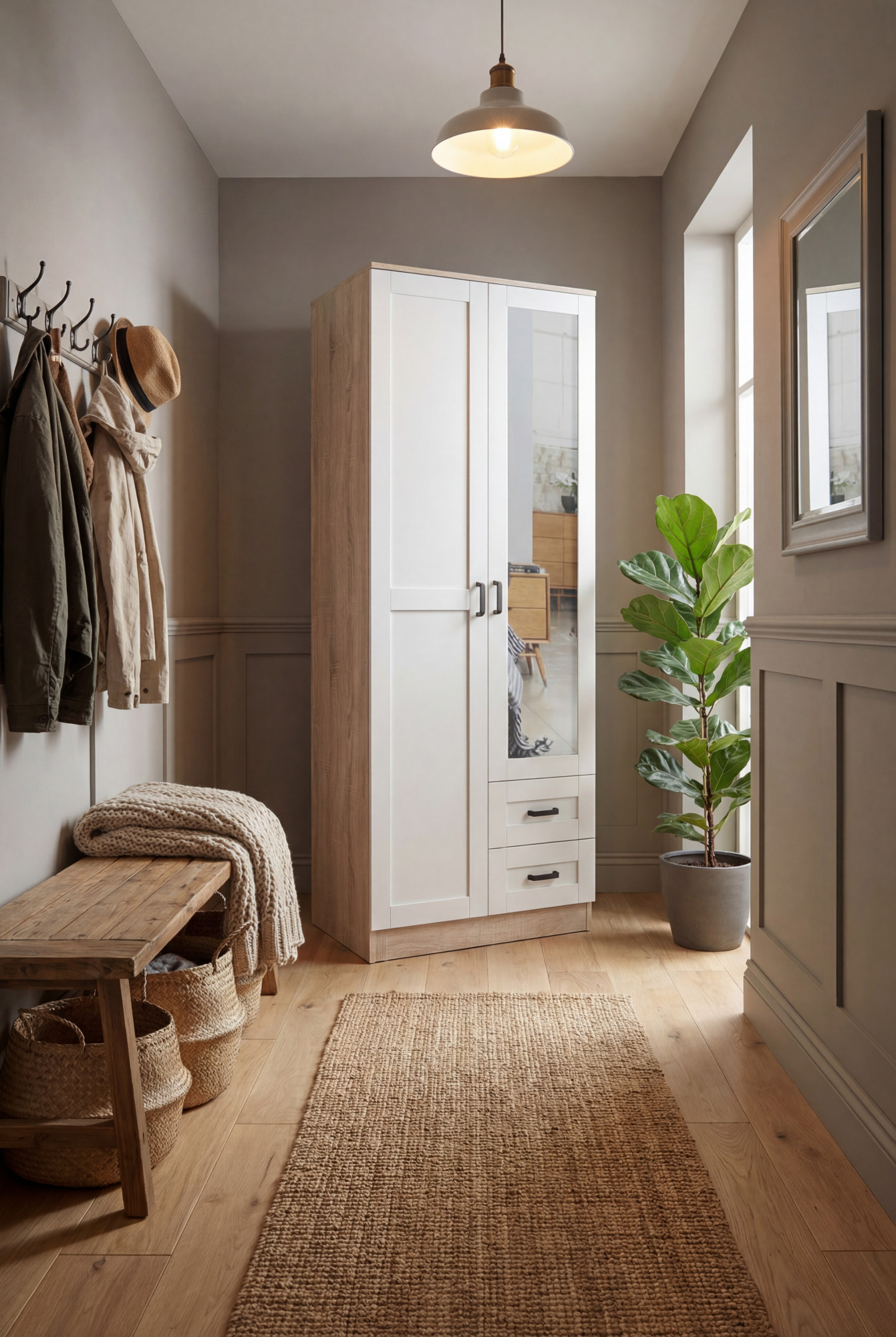 Aranżacja sypialni z wykorzystaniem białej szafy Varino