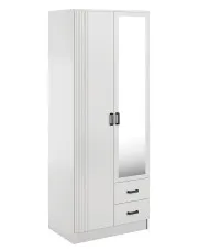 Biała skandynawska szafa z lustrem - Rivanox w sklepie Edinos.pl