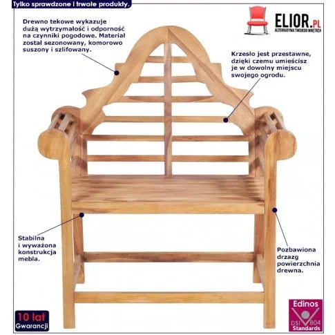 Fotografia Zestaw drewnianych krzeseł ogrodowych Richter - brązowy z kategorii Meble ogrodowe