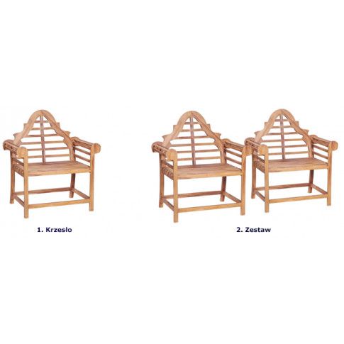 Szczegółowe zdjęcie nr 9 produktu Zestaw drewnianych krzeseł ogrodowych Niclos - brązowy