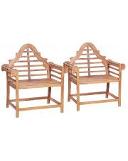 Zestaw drewnianych krzeseł ogrodowych Niclos - brązowy w sklepie Edinos.pl