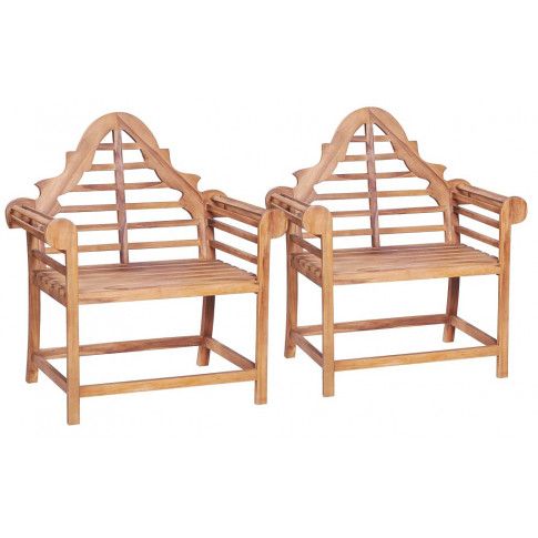 Zdjęcie produktu Zestaw drewnianych krzeseł ogrodowych Niclos - brązowy.