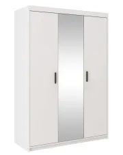 Biała szafa trzydrzwiowa z lustrem do sypialni - Parioni 9X w sklepie Edinos.pl