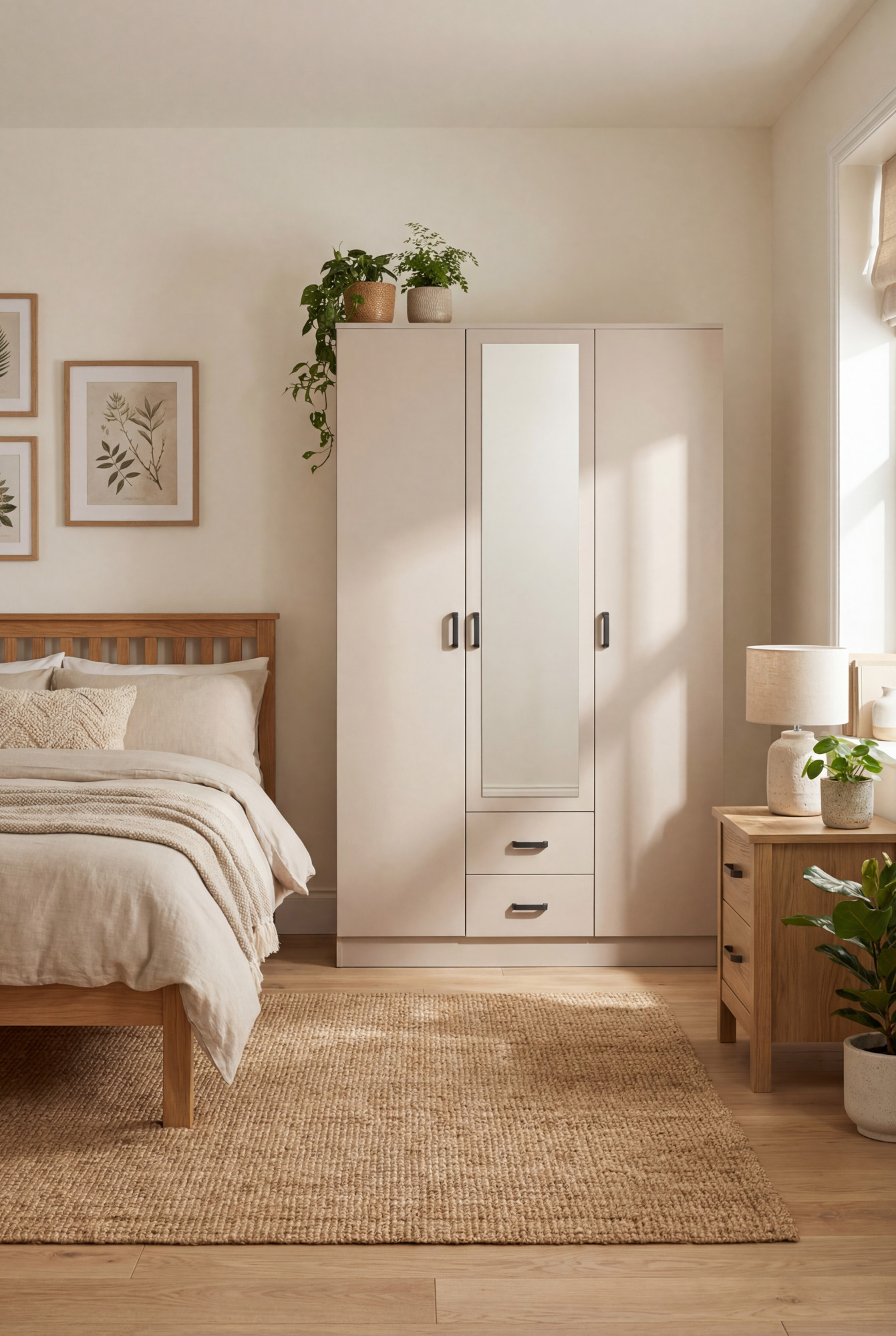 Aranżacja sypialni z wykorzystaniem białej szafy Montixa
