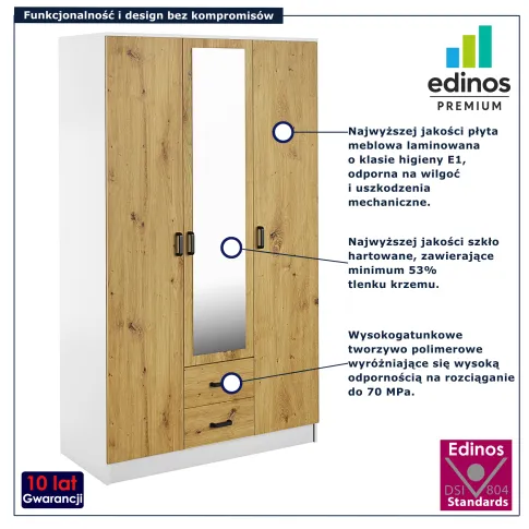 Skandynawska szafa uchylna  Montixa biały dąb artisan