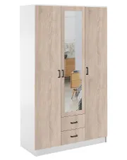 Szafa trzydrzwiowa biały + dąb sonoma - Montixa w sklepie Edinos.pl