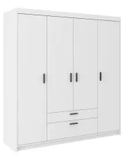 Biała szafa czterodrzwiowa do sypialni - Parioni 10X w sklepie Edinos.pl