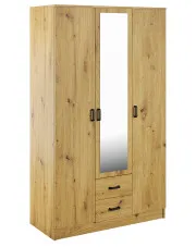 Trzydrzwiowa szafa uchylna z lustrem dąb artisan - Montixa w sklepie Edinos.pl