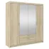 Czterodrzwiowa garderoba z szufladami i lustrem dąb sonoma - Parioni 11X