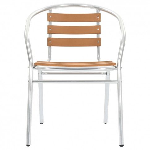 Szczegółowe zdjęcie nr 4 produktu Zestaw metalowych krzeseł ogrodowych Folind 3X - srebrny