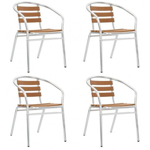Zdjęcie produktu Zestaw metalowych krzeseł ogrodowych Folind 3X - srebrny.