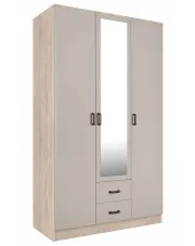 Trzydrzwiowa szafa z lustrem dąb sonoma + kaszmir - Montixa w sklepie Edinos.pl