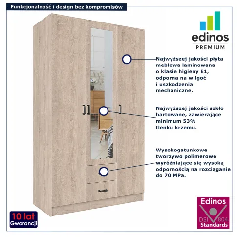 Szafa z lustrem Montixa dąb sonoma
