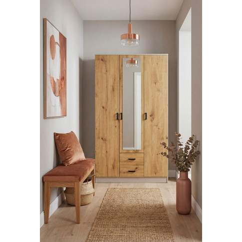 Aranżacja przedpokoju z szafą w kolorze  kaszmir + dąb artisan Montixa.jpeg