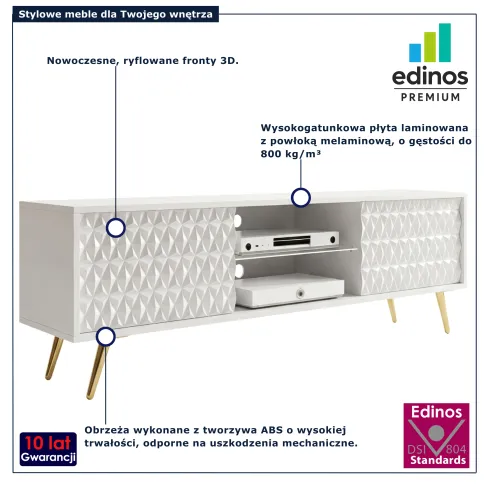 Biała szafka RTV do salonu Riwiso 3X