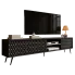 Czarna ryflowana szafka pod telewizor 175 cm - Riwiso 4X