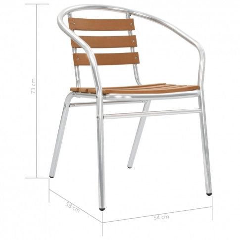 Szczegółowe zdjęcie nr 10 produktu Zestaw metalowych krzeseł ogrodowych Folind 2X - srebrny