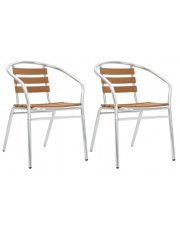 Zestaw metalowych krzeseł ogrodowych Folind 2X - srebrny w sklepie Edinos.pl