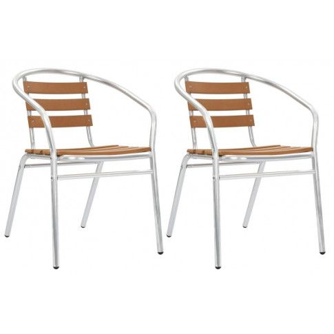 Zdjęcie produktu Zestaw metalowych krzeseł ogrodowych Folind 2X - srebrny.