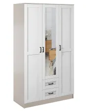 Szafa trzydrzwiowa z lustrem kaszmir + biały - Lorenix w sklepie Edinos.pl
