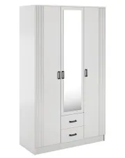 Biała skandynawska szafa trzydrzwiowa - Elviona w sklepie Edinos.pl