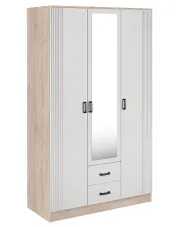 Szafa skandynawska z lustrem dąb sonoma + biały - Elviona w sklepie Edinos.pl