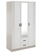 Szafka uchylna z lustrem i szufladami kaszmir + biały - Elviona w sklepie Edinos.pl