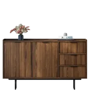 Duża komoda z 3 szufladami i szafką orzech warmia - Herioz 7X w sklepie Edinos.pl