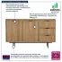 Komoda z szafka i 3 szufladami Herioz 7X hikora naturalna