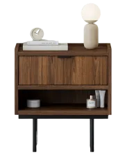Szafka nocna na nóżkach z szufladą orzech warmia - Herioz 9X w sklepie Edinos.pl