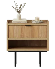 Stolik nocny z szufladą hikora naturalna - Herioz 9X w sklepie Edinos.pl