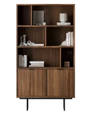 Regał loft na nóżkach z szafką orzech warmia - Herioz 10X w sklepie Edinos.pl