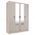 Czterodrzwiowa szafa z lustrem w kolorze dąb sonoma + kaszmir - Orvexa