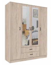 Skandynawska szafa z lustrem w kolorze dąb sonoma - Orvexa w sklepie Edinos.pl