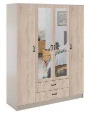 Szafa czterodrzwiowa kaszmir + dąb sonoma - Orvexa w sklepie Edinos.pl