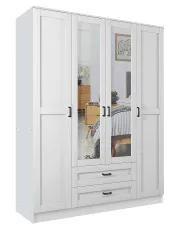 Skandynawska białą szafa czterodrzwiowa - Novera w sklepie Edinos.pl